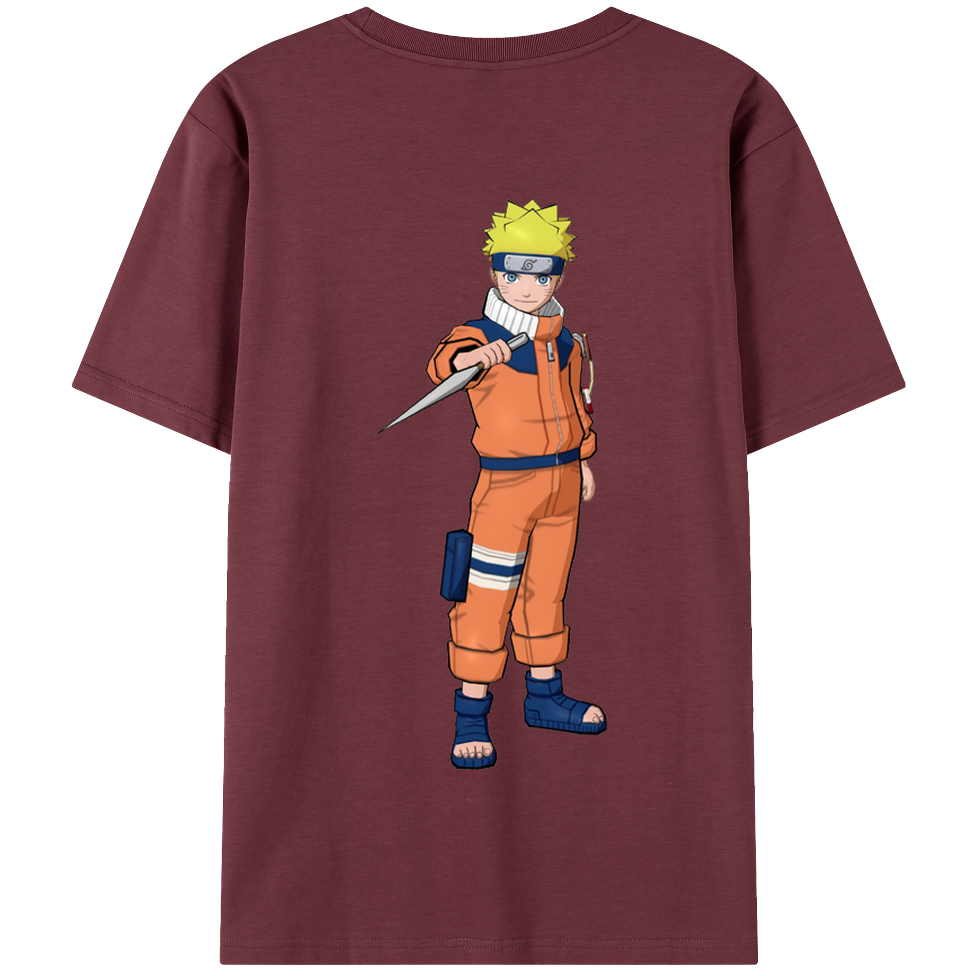 （画像用） NARUTO -ナルト- うずまき ナルト Uzumaki Naruto 綿100％半袖Tシャツ（背面プリント）